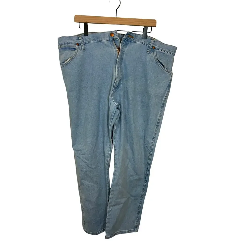 Wrangler Cowboy Cut Original Jeans 42Wx30L Denim Light Wash Rodeo Western Mens